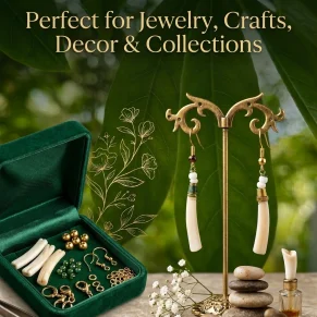 Elegant handmade dentalium shell earrings displayed next to a green jewelry box for crafts and decor