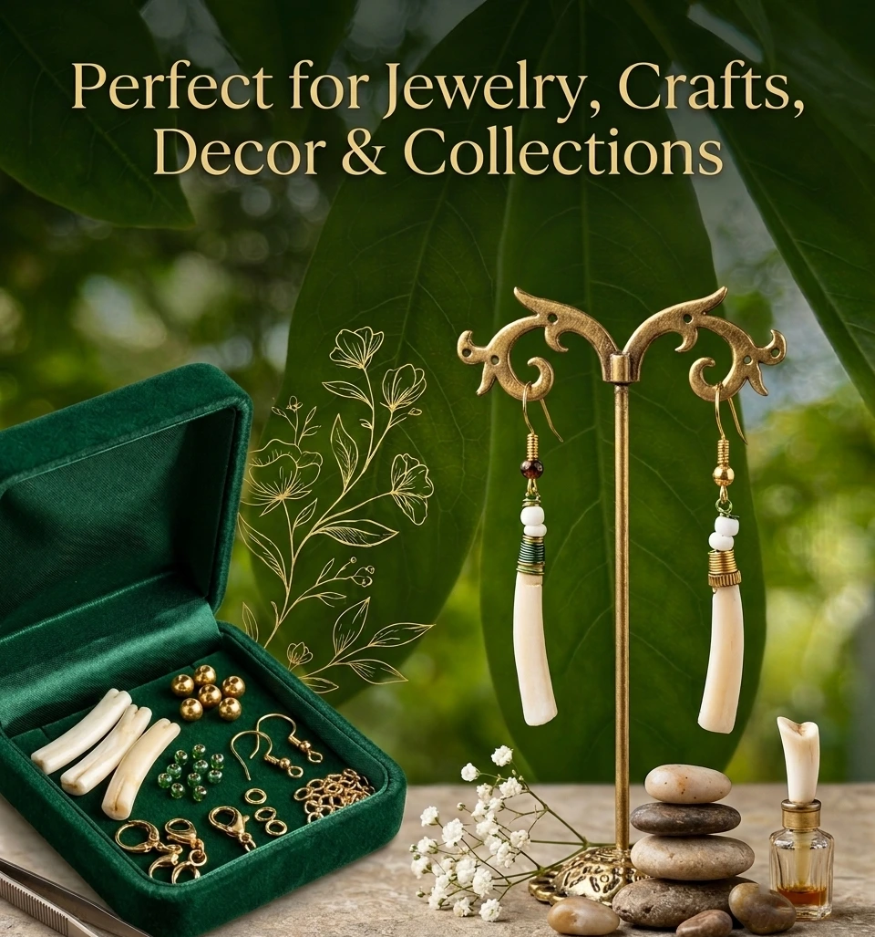 Elegant handmade dentalium shell earrings displayed next to a green jewelry box for crafts and decor